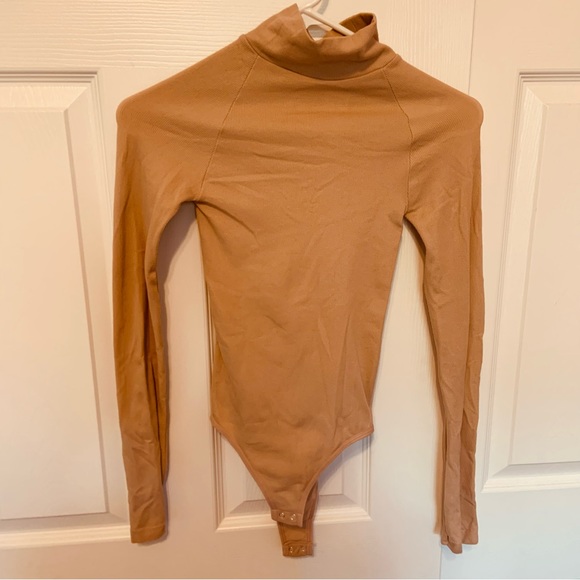 Dillards | Tops | Dillards Fitted Turtleneck Style Cutout Super Stretchy  Bodysuit In Pink Size S | Poshmark